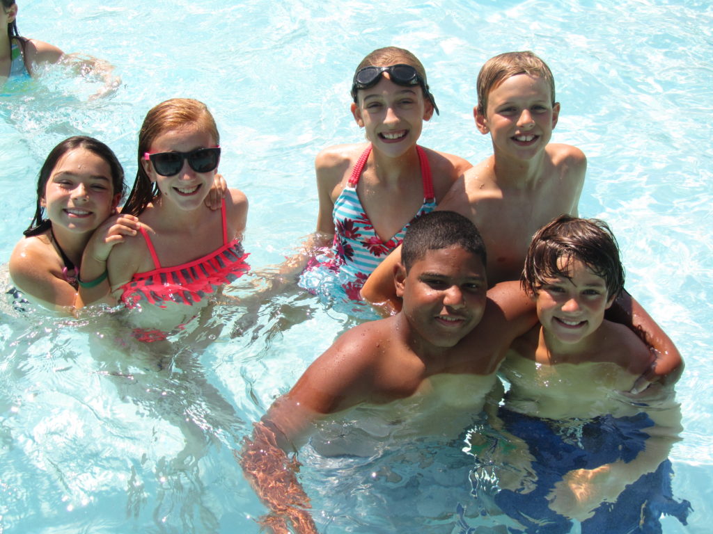 4-H Campers swimming